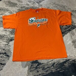 VTG Y2K Miami Dolphins T Shirt Mens 2XL Orange VF Imagewear NFL Cotton